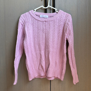 東京著衣 粉紅色 麻花編織 毛衣 上衣