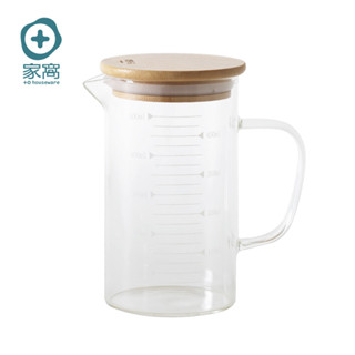 【悶蒸十五】附刻度耐熱玻璃咖啡公杯量壺(附天然竹蓋)-500ml