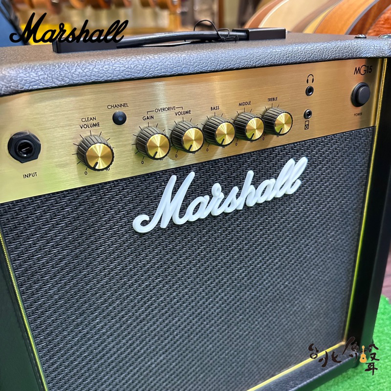 【台北原聲吉他/烏克專門店】Marshall MG15 Gold 電吉他音箱 經典金色面板 15瓦 音箱