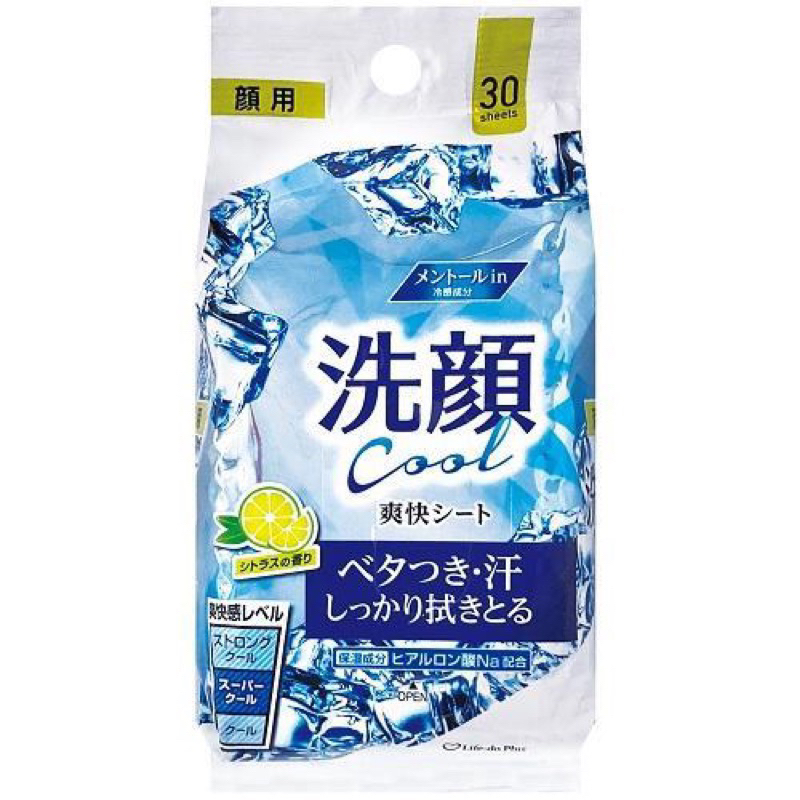 日本製 Life-do.Plus 涼感濕紙巾30枚 擦臉巾 濕紙巾
