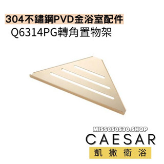 Caesar 凱撒衛浴 Q6314PG 轉角置物架 304不鏽鋼 PVD金 浴室配件 置物架 轉角架 平台架