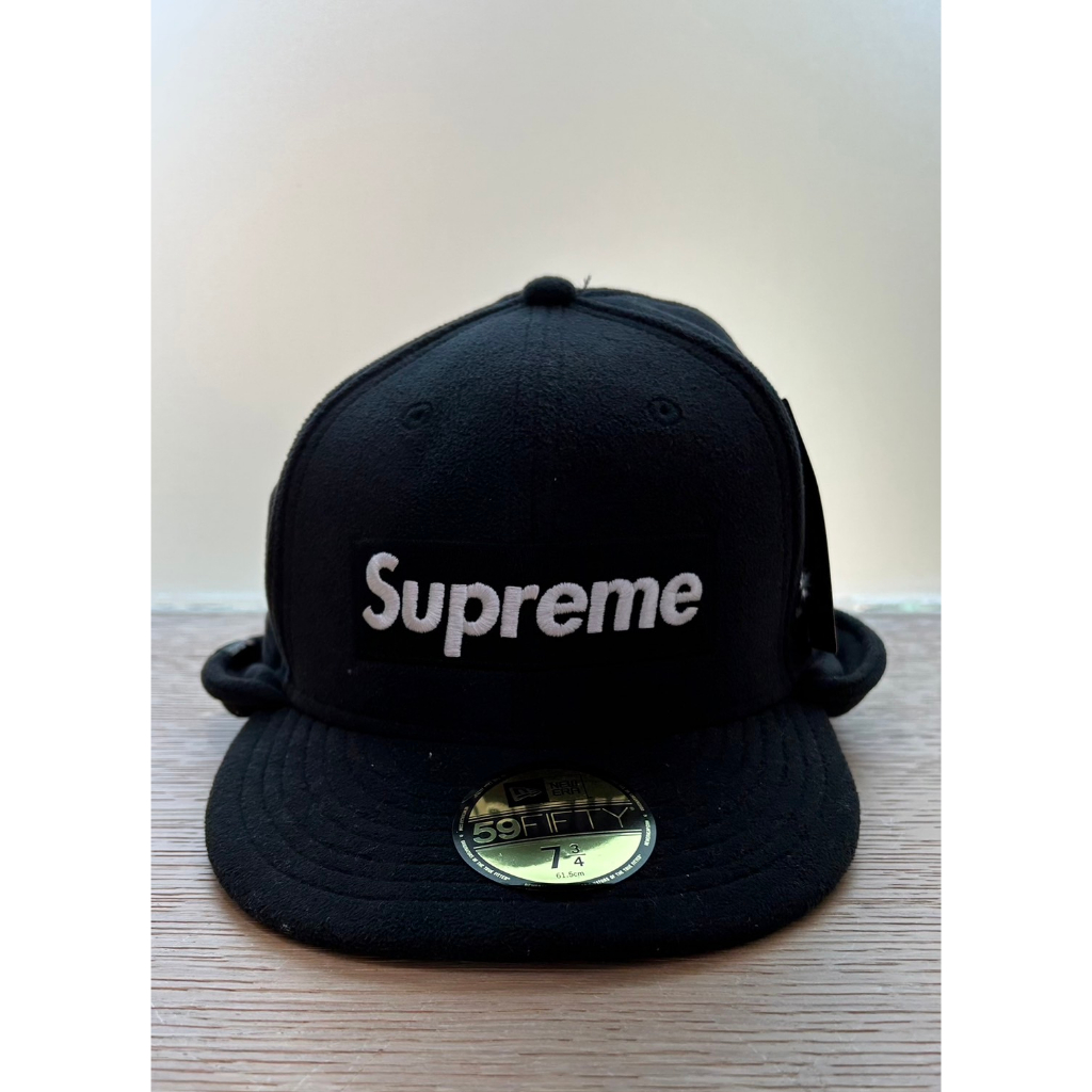 Supreme 帽子POLARTEC@EAR FLAP NEW ERA 羊毛飛行帽(黑色)(全新)