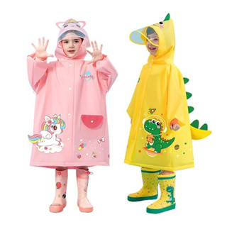 立體卡通造型兒童雨衣(粉色獨角獸/黃色恐龍)