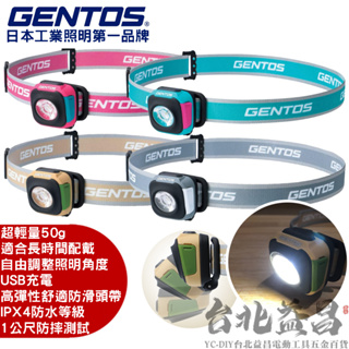 【台北益昌】日本 GENTOS CP-260RAB CP 四季配色 輕便型 頭燈 USB充電 260流明 IPX4