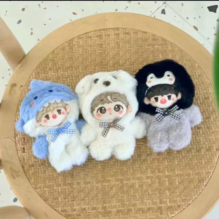 現貨【棉花娃-動物毛絨服】10cm 10公分 無屬性娃衣 全新娃娃衣服 可愛動物風格 連體睡衣 北極熊 白熊 企鵝 鯊魚