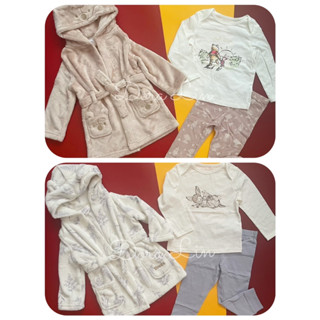 現貨✨英國🇬🇧 迪士尼 小鹿斑比 bambi 小熊維尼 winnie 居家服套裝三件組 法蘭絨睡袍 睡衣