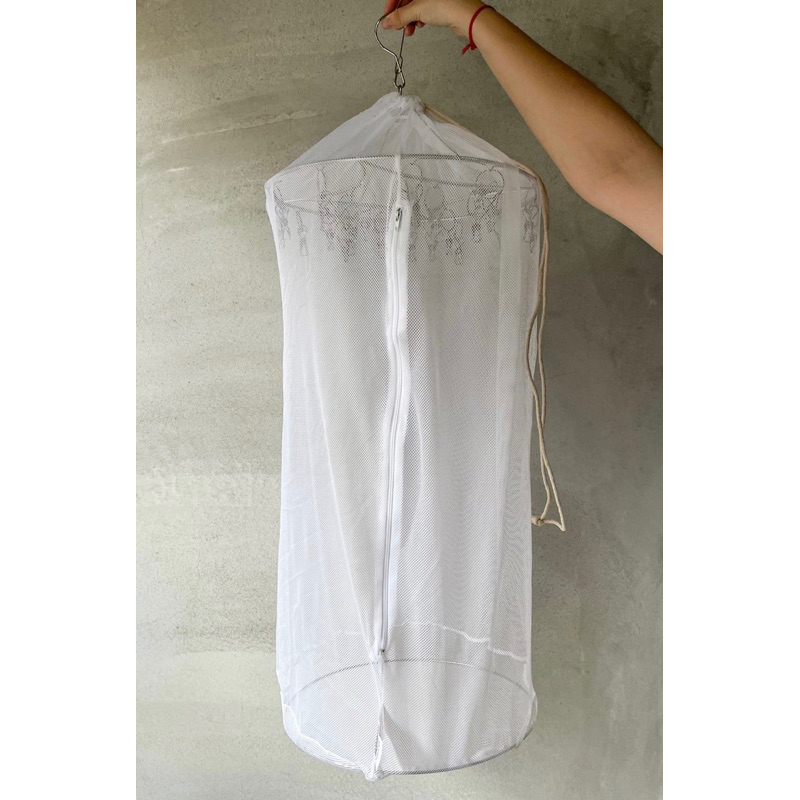 二手-防蟲防塵附網罩不鏽鋼24夾曬衣架/曬衣架/圓形曬衣架 #保護隱私