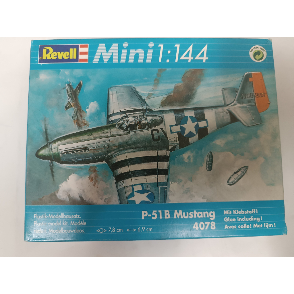 全新出清德國製絕版Revell 1/144 mini Mk1B 颱風戰鬥機;  P-51野馬戰鬥機模型 A45