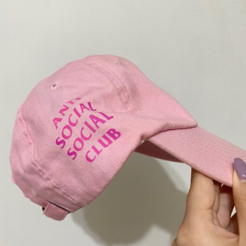 anti social social club 粉色帽 二手