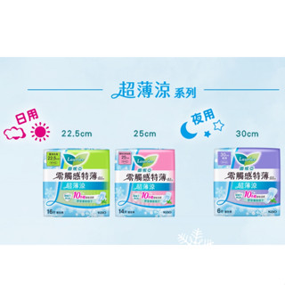 蕾妮亞零觸感特薄 超薄涼0.1cm 舒涼薄荷因子 日用22.5cm 16片/日用加長25cm 14片/夜用30cm 6片