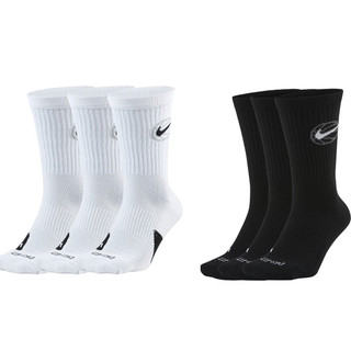 Nike 襪子 中筒襪 Basketball Crew Socks 三雙入 籃球襪 黑 DA2123010 白100