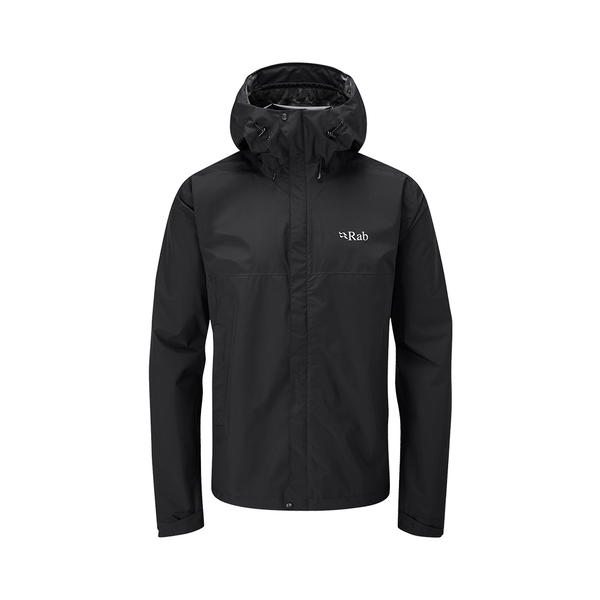 [阿爾卑斯戶外] 英國 RAB Downpour Eco Jacket 輕量防風防水連帽外套 男款 石墨灰 QWG82