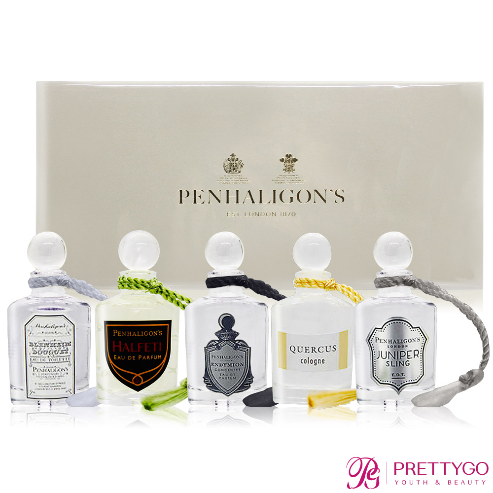 PENHALIGON'S 潘海利根 男性香水禮盒5入組[皇家橡樹+杜松司令+布倫海姆+牧羊少年+黑玫瑰]【美麗購】