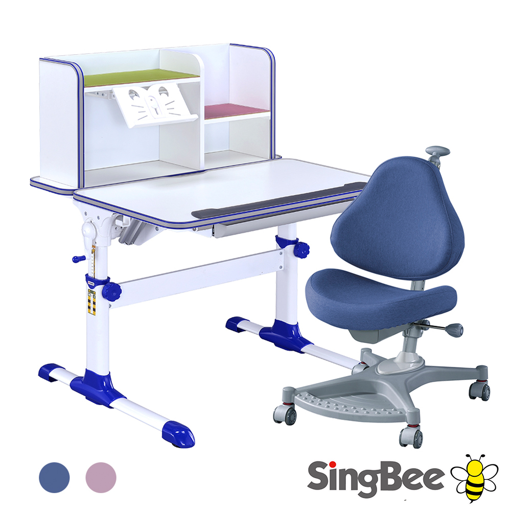 【SingBee 欣美】寬90cm 兒童桌椅組SBD-505A+139s(書桌椅 兒童桌椅 兒童書桌椅 升降桌)