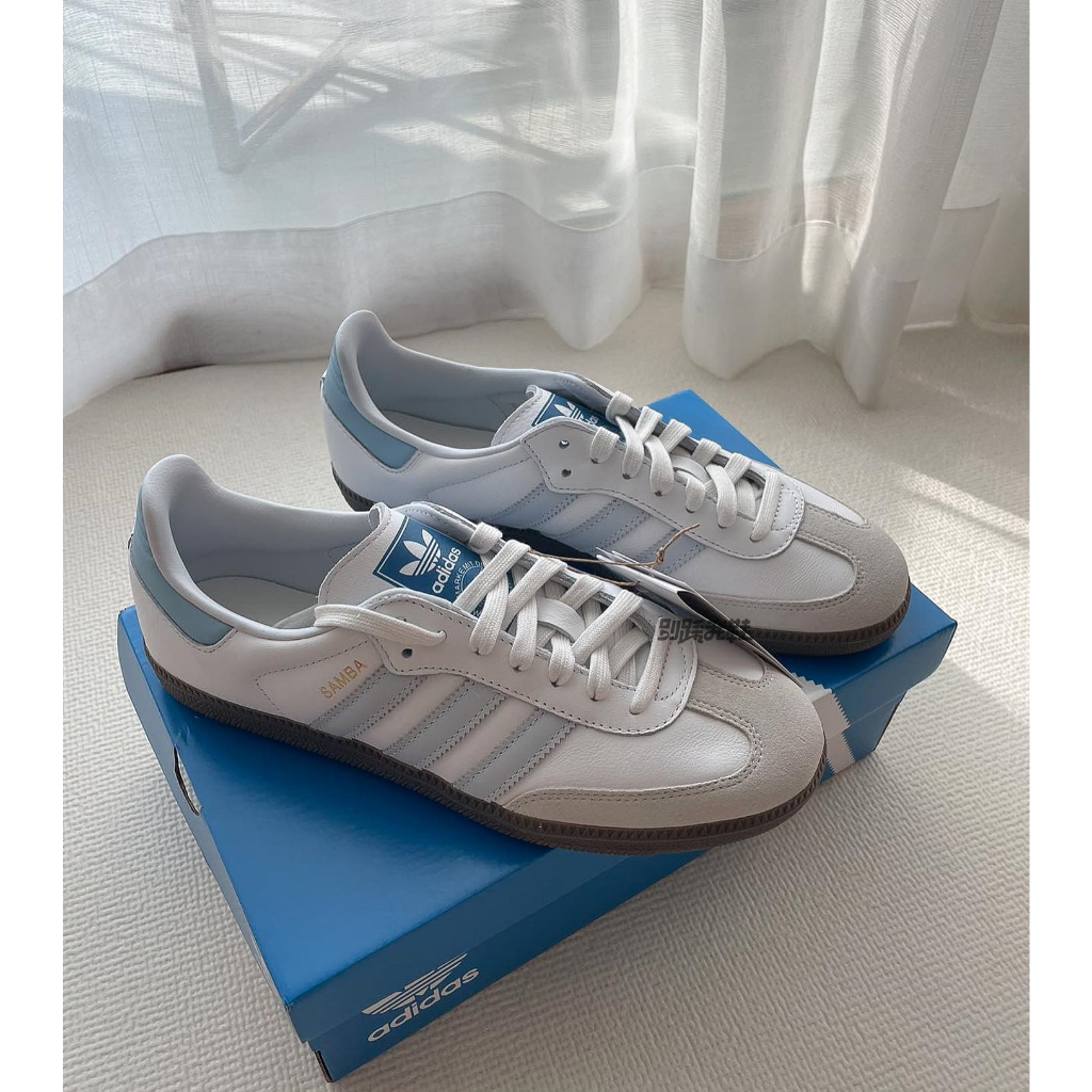 adidas originals Samba OG 淡藍 天空藍 奶藍 寶寶藍 德訓鞋 白藍 ID2055