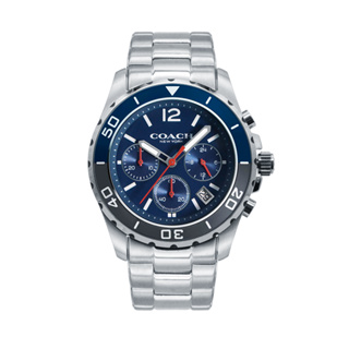COACH | 經典KENT系列 帥氣三眼計時腕錶/手錶/男錶 - 白鋼藍-14602555