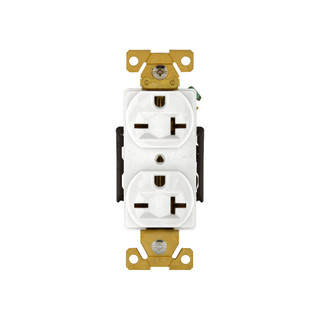 美國 EATON AH5462W 20A 250V NEMA 6-20R DUPLEX型 白色純銅工業級插座