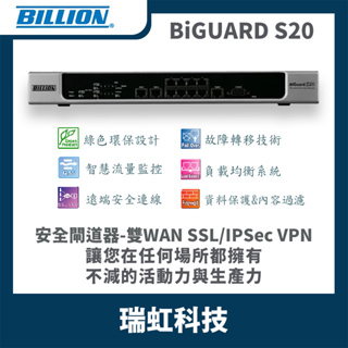 BILLION BiGuard S20 盛達電業 雙WAN埠SSL / IPSec VPN安全閘道器