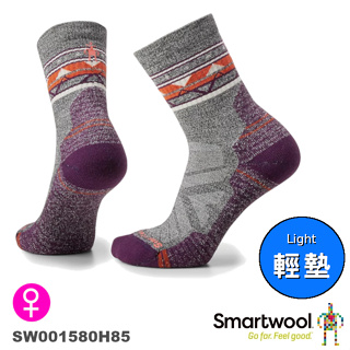 Smartwool 美麗諾羊毛襪 SW001580H85 機能戶外民族風輕量減震中筒襪(淺灰)-女款,登山/健行/旅遊
