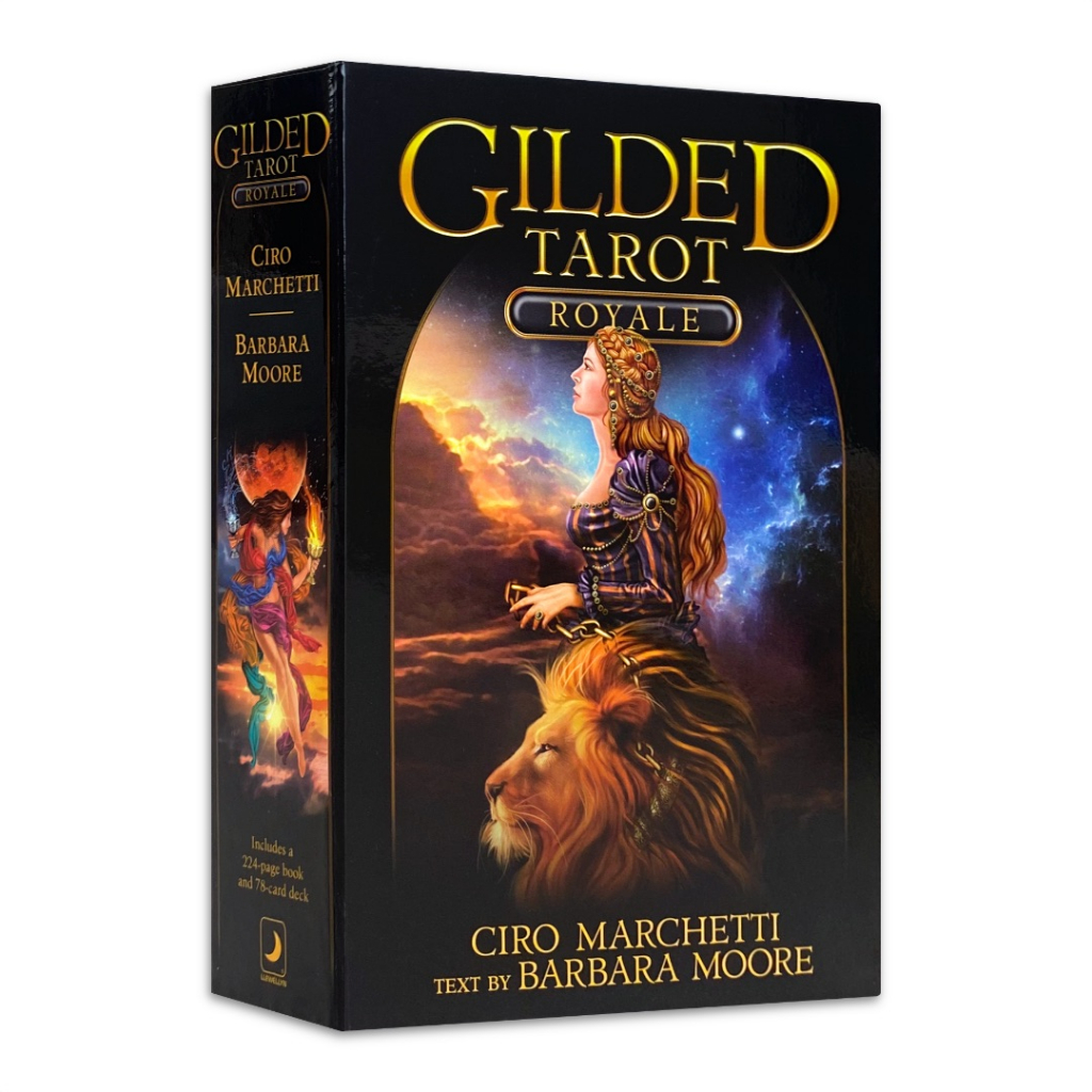 皇家炫金塔羅 - 硬殼大盒精裝版,贈中文翻譯｜Gilded Tarot Royale｜78張牌卡【左西】