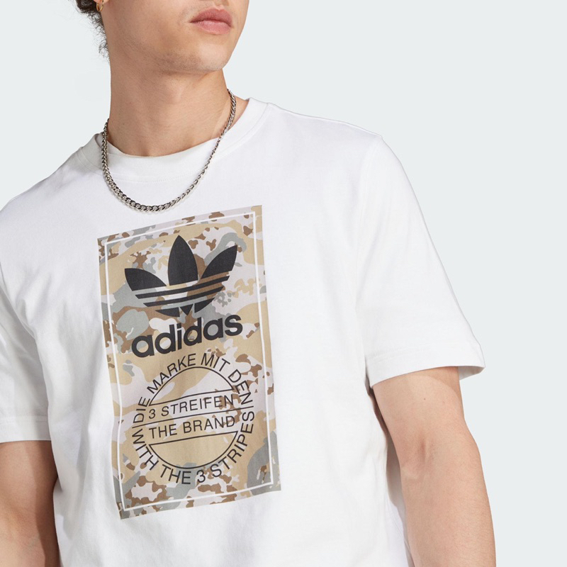 DY• ADIDAS OG CAMO TONGUE TEE T恤 白色 迷彩 三葉草 棉質 休閒 男款 IL5119