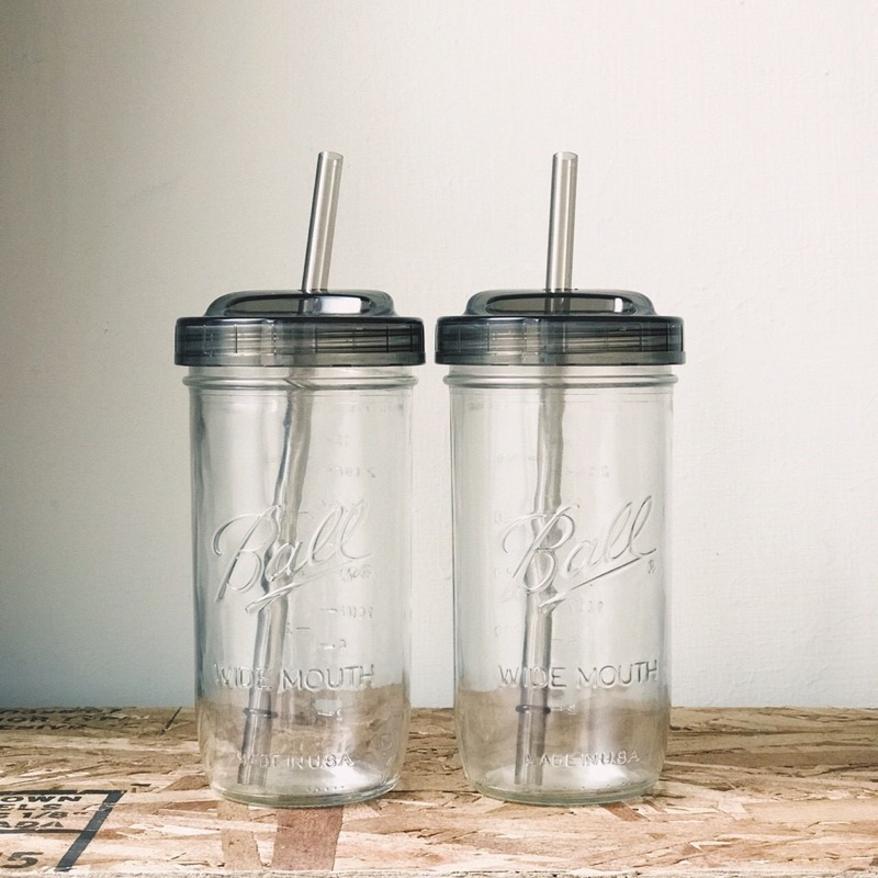 ✔️保留iimkolive Ball Mason Jar 24oz 寬口玻璃罐 杯蓋吸管組
