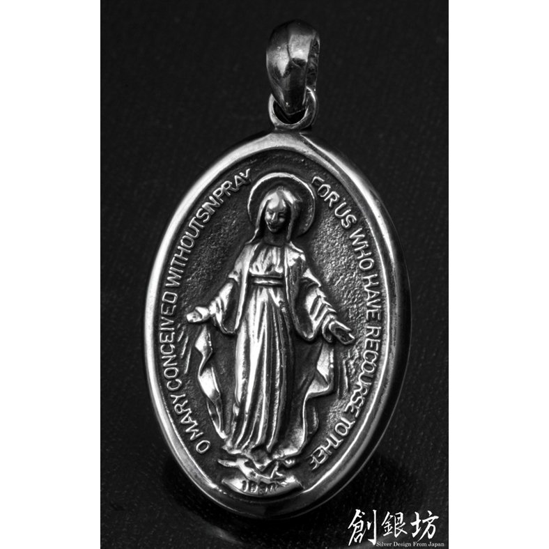 【創銀坊】聖母 瑪利亞 925純銀 墜子 神 天主教 天使 十字架 上帝 項鍊(P-2603)