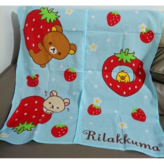 * 降價出清 日本 Rilakkuma 拉拉熊 草莓 造型 藍色 門簾 (沒有桿子）
