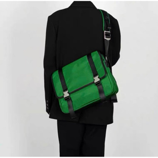 ❮匹斯❯ 綠色 大容量 單肩 斜背 郵差包
