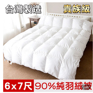 【樂樂生活精品】【凱蕾絲帝】臺灣製造雙人6*7尺90%純絨貴族級天然羽絨被(40支紗立體純棉防絨被表)免運費!(請看關於