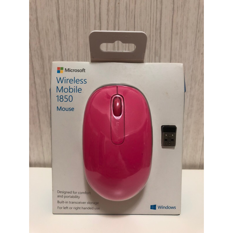 Microsoft 1850桃紅色無線行動滑鼠