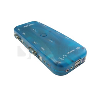 USB KVM 帶音頻 1對4 切換器可自動/手動切換一組螢幕、鍵盤、滑鼠、喇叭 操作四臺電腦 SKUA104A