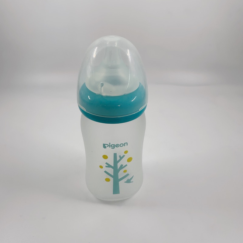貝親Pigeon 矽膠護層寬口母乳實感玻璃奶瓶160ml（二手）