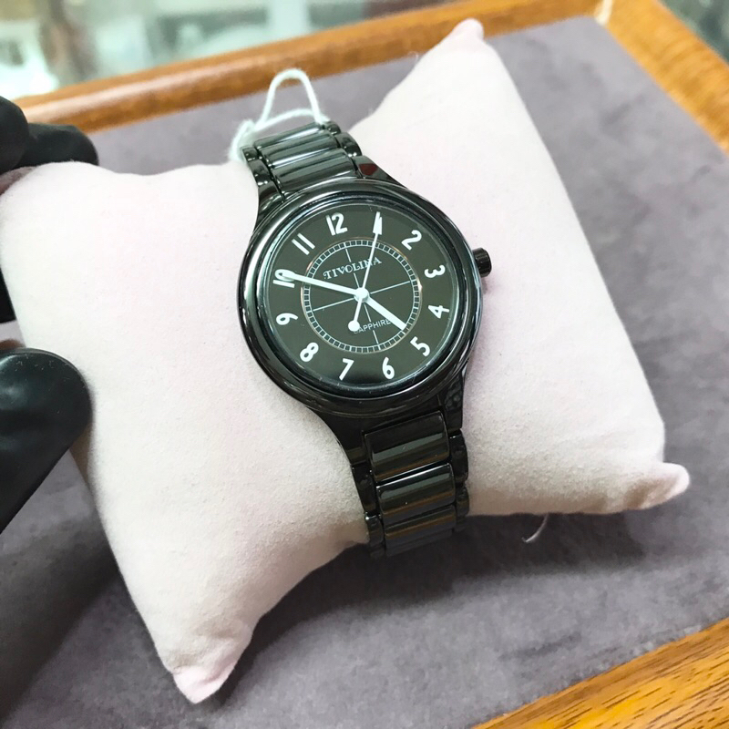 台灣實體老店 TIVOLINA 全新 黑色 手錶 日本品牌 日本機芯 數字清楚 不鏽鋼材質 MAK3753-K