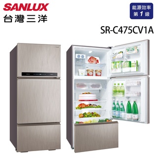 SANLUX 台灣三洋 475L 一級變頻三門冰箱(SR-C475CV1A)