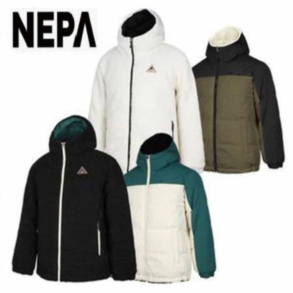 過季零碼特價❗️韓國 NEPA 男女裝 C-TR Reversible Hoodie Down 雙面連帽羽絨外套 抓絨外