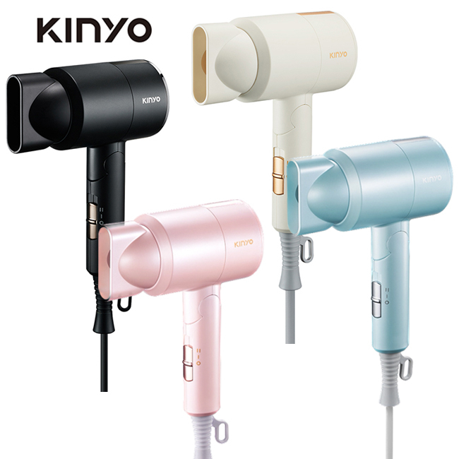 【KINYO】雙電壓折疊800W負離子吹風機｜新品現貨 藍色/粉色/黑色/米色 國際電壓 110V/220V 原廠公司貨