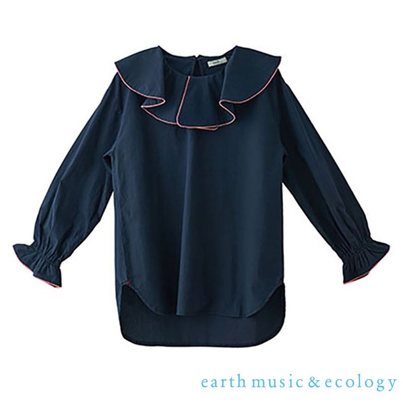earth music&ecology 滾邊大波浪領上衣(LA34L0A0100)