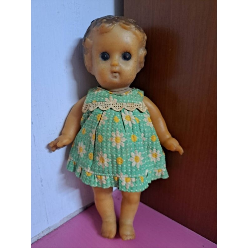 50年代早期軟膠古董娃娃 懷舊膠皮老娃娃
