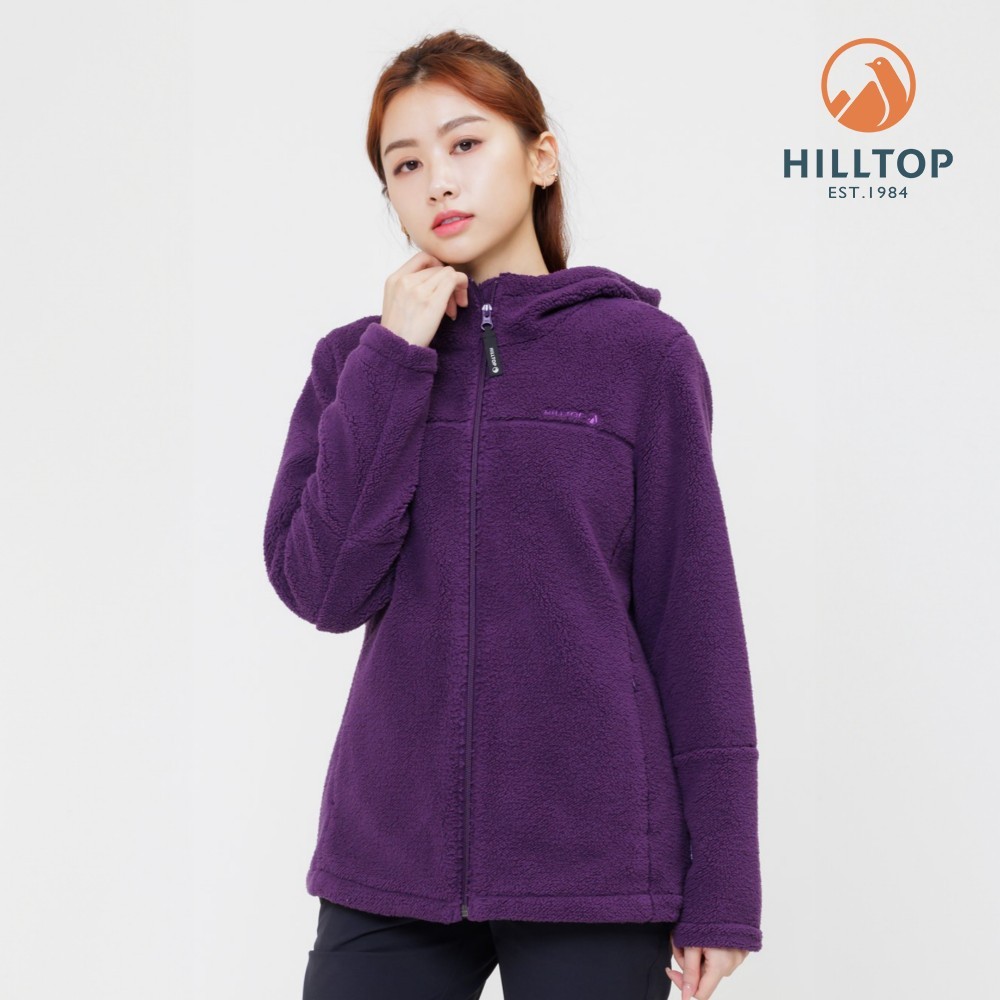 【Hilltop山頂鳥】保暖刷毛連帽外套 女款 紫｜PH22XFZ4ECJ0