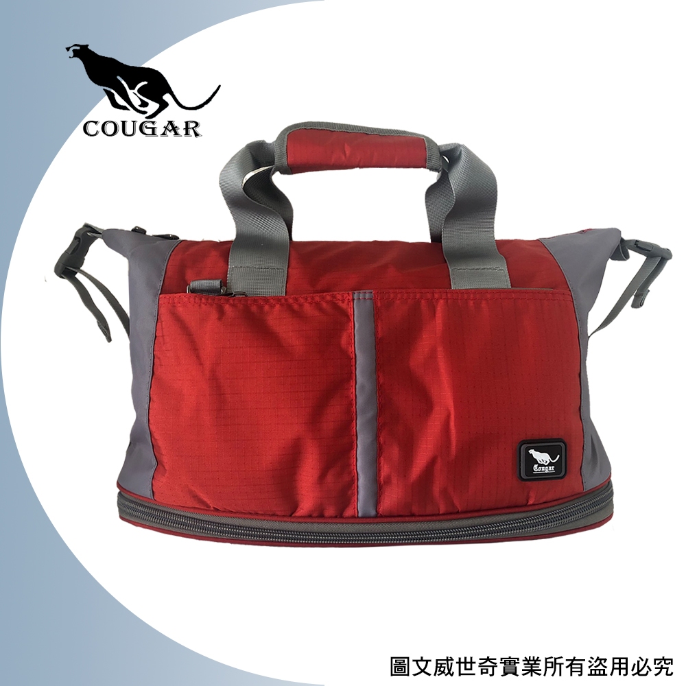 Cougar 可加大 可掛行李箱 旅行袋/手提袋/側背袋(7037紅色)【威奇包仔通】