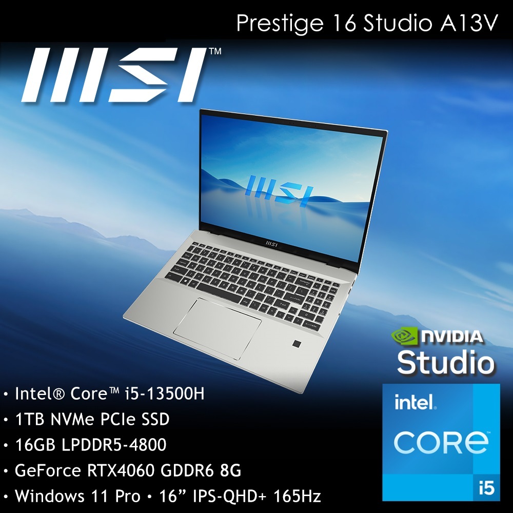 私訊找優惠MSI Prestige A13VF-232TW i5-13500H∥16G∥RTX 4060∥1TB