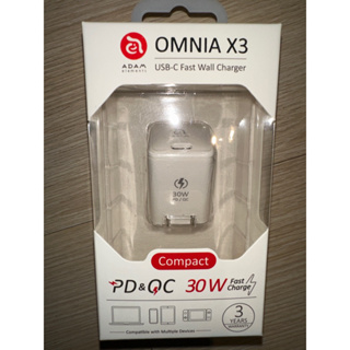 ADAM亞果元素 OMNIA X3 PD+QC 30W快速充電器