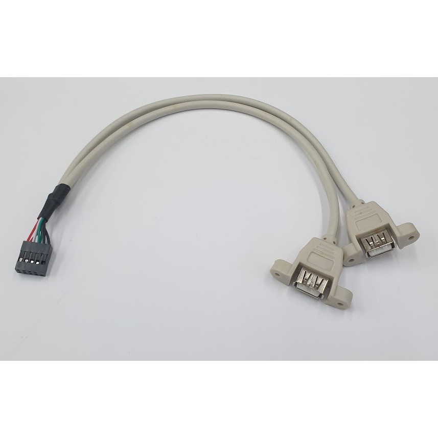 USB 9PIN 一分二 1分2 帶耳朵 轉接線