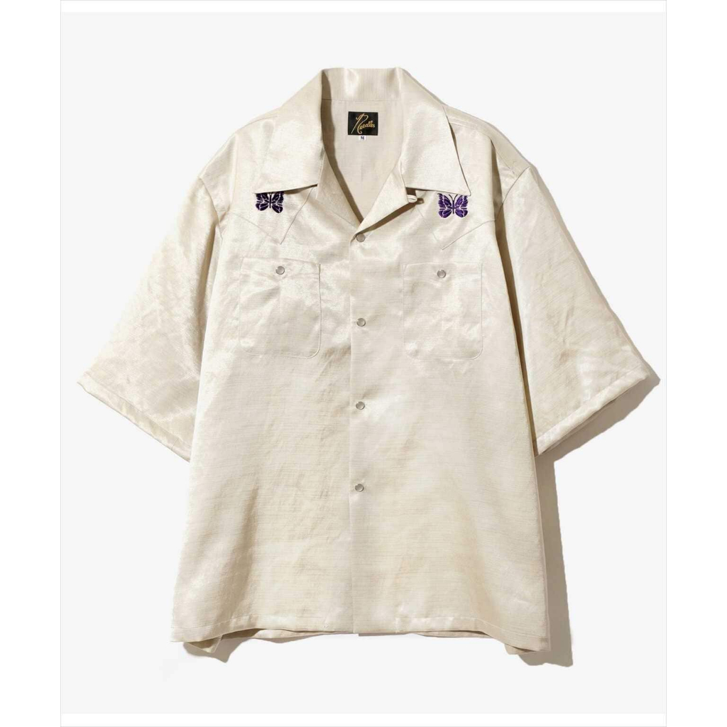 (二手) NEEDLES / S/S COWBOY ONE-UP SHIRT 米白 S號 日系 開領 短袖 襯衫