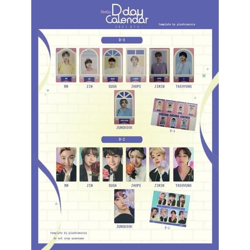 防彈少年團 BTS FESTA D-DAY CALENDAR 八週年倒數日曆