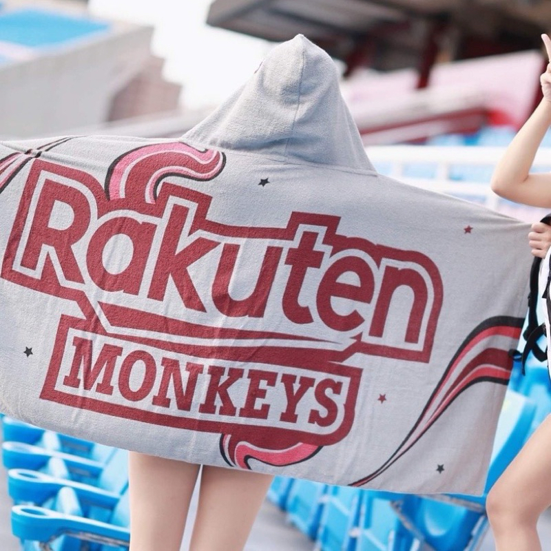 (現貨)Rakuten Monkeys 樂天桃猿 會員專屬 連帽運動可披式大毛巾