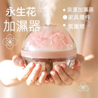 永生花加濕器 USB 家用臥室 辦公室 空調房 桌面小型補水保濕噴霧器 水氧機 香薰機 花 生日禮物 交換禮物 自動噴香
