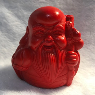 6021天然硃砂擺件三公之長壽如意壽財神福祿壽三公老壽星
