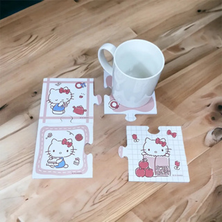 正版 三麗鷗 Hello Kitty KT 拼圖杯墊組 杯墊 餐墊 隔熱墊